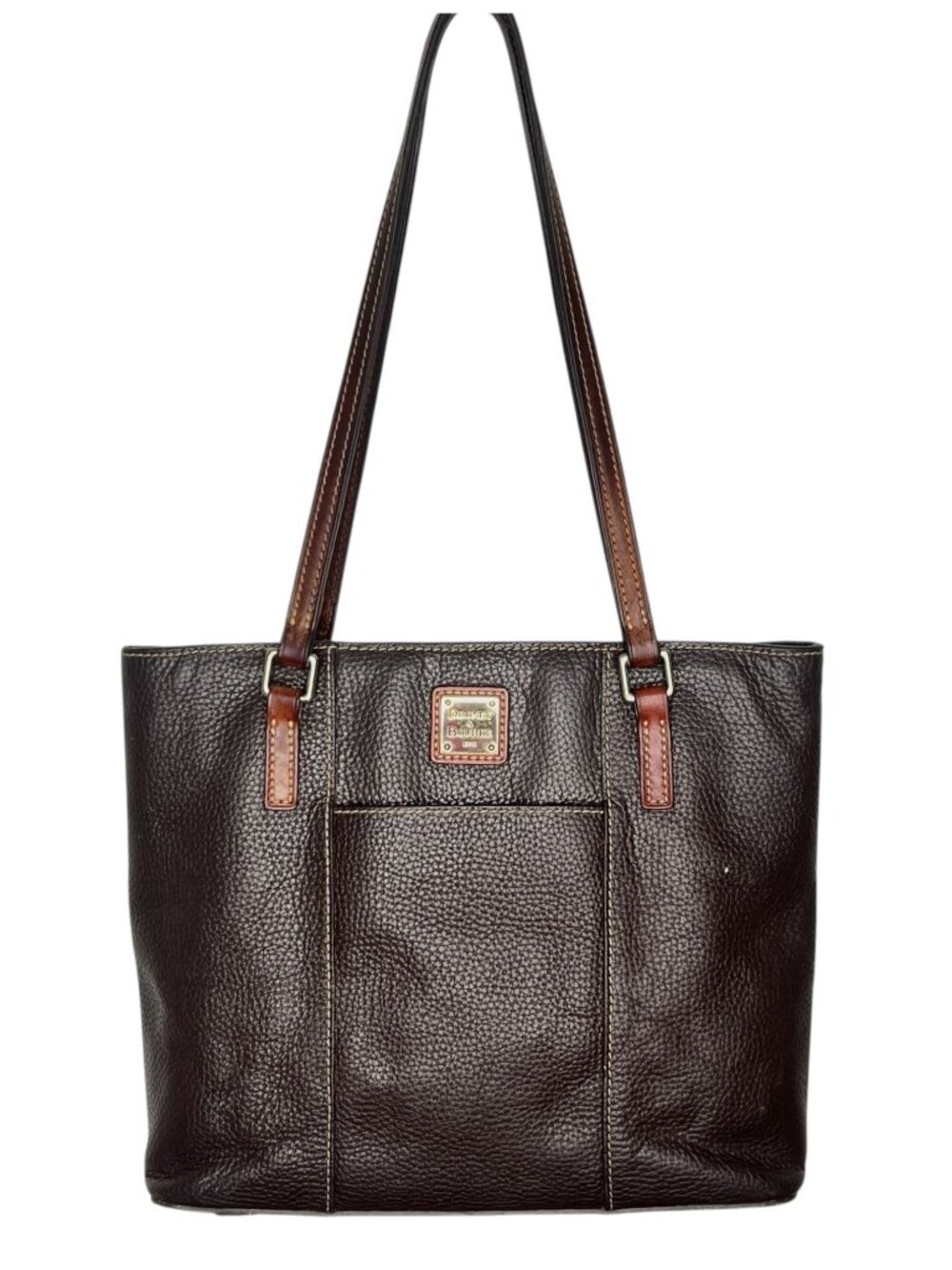 Dooney and Bourke Pebble Grain Small Lexington Shoulder Shopper Bag Dark Brown